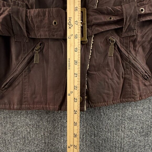 Barbour International MATLOCK Brown Size 6 Waxed Jacket Women Fleece Inside - Picture 6 of 16